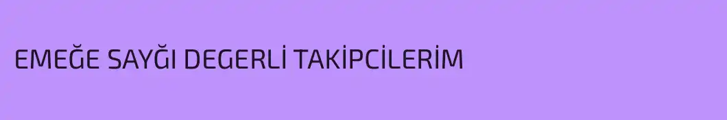 EMEĞE SAYĞI DEGERLİ TAKİPCİLERİM